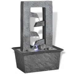 vidaXL Notranja Fontana LED Osvetlitev Poli-resin