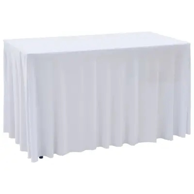 vidaXL Raztegljiva pregrinjala za mizo 2 kosa 243x76x74 cm bela