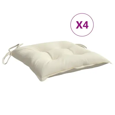 vidaXL Blazine za stole 4 kosi kremno bele 40x40x7 cm oxford tkanina