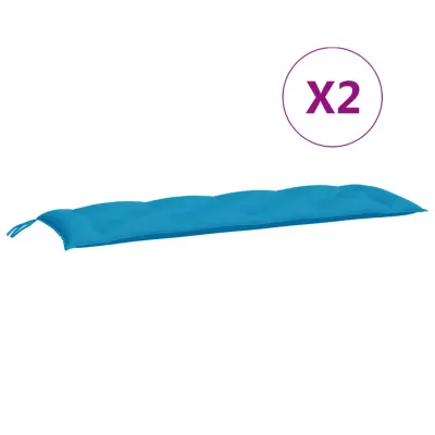vidaXL Blazina za vrtno klop 2 kosa svetlo modra oxford tkanina