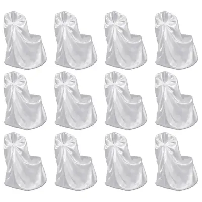 vidaXL Prevleke za stol za poročne gostije 12 kosov bele