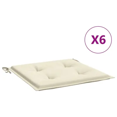 vidaXL Blazine za vrtne stole 6 kosov krem 50x50x3 cm oxford tkanina