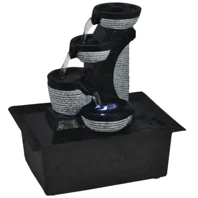 vidaXL Notranja Fontana z LED Osvetlitvijo Poli-resin