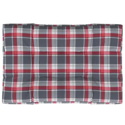 vidaXL Blazina za kavč iz palet rdeč karo vzorec 120x80x12 cm