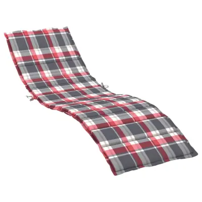 vidaXL Blazina za ležalnik rdeča karo 200x50x3 cm oxford tkanina