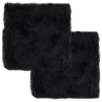 vidaXL Podloge za stol 2 kosa temno sive 40x40 cm prava ovčja koža