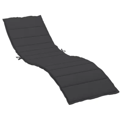 vidaXL Blazina za ležalnik črna 200x50x3 cm oxford tkanina