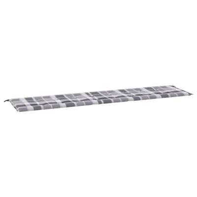 vidaXL Blazina za vrtno klop siva karo 200x50x4 cm oxford tkanina