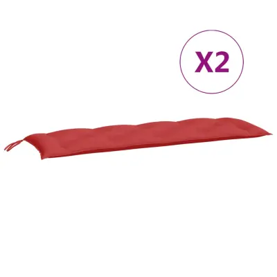 vidaXL Blazina za vrtno klop 2 kosa rdeča 150x50x7cm oxford tkanina