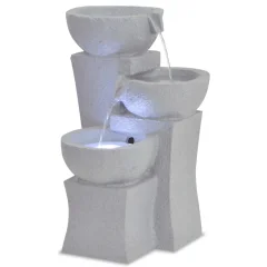 vidaXL Notranja fontana z LED osvetlitvijo poliresin