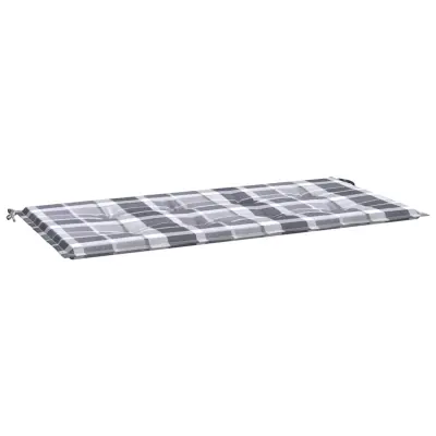 vidaXL Blazina za vrtno klop siva karo 120x50x4 cm oxford tkanina