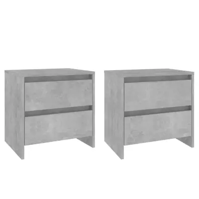 vidaXL Nočna omarica 2 kosa betonsko siva 45x34,5x44,5 cm iverna pl.