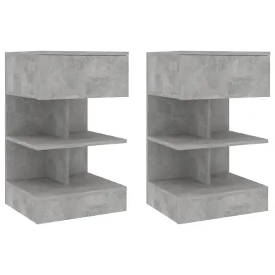 vidaXL Nočne omarice 2 kosa betonsko sive 40x35x65 cm