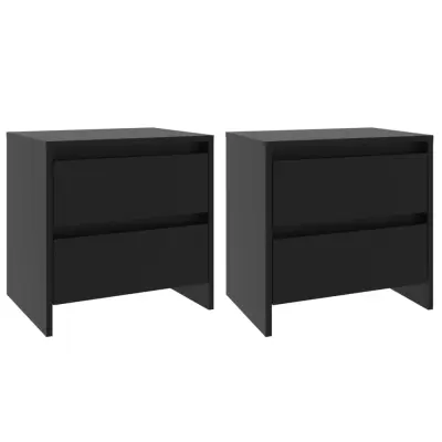 vidaXL Nočna omarica 2 kosa črna 45x34,5x44,5 cm iverna plošča