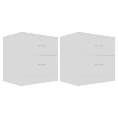 vidaXL Nočne omarice 2 kosa bele 40x30x40 cm iverna plošča