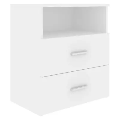 vidaXL Nočna omarica bela 50x32x60 cm