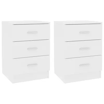 vidaXL Nočne omarice 2 kosa bele 38x35x56 cm iverna plošča