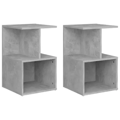 vidaXL Nočna omarica 2 kosa betonsko siva 35x35x55 cm iverna plošča