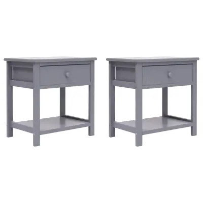 vidaXL Nočne omarice 2 kosa sive 40x29x42 cm les pavlovnije