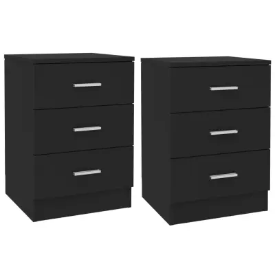 vidaXL Nočne omarice 2 kosa črne 38x35x56 cm iverna plošča