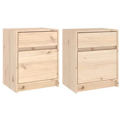 vidaXL Nočna omarica 2 kosa 40x31x50 cm trdna borovina