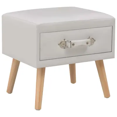 vidaXL Nočna omarica umetno usnje 40x35x40 cm bela