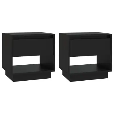 vidaXL Nočna omarica 2 kosa črna 45x34x44 cm iverna plošča