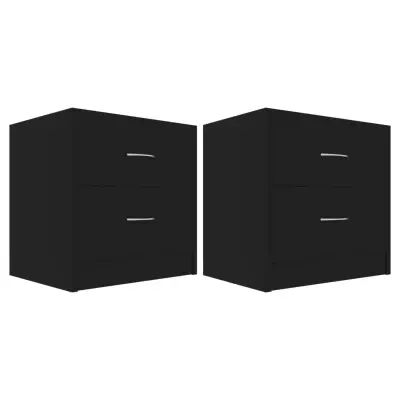 vidaXL Nočne omarice 2 kosa črne 40x30x40 cm iverna plošča