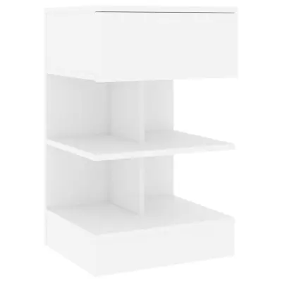 vidaXL Nočna omarica bela 40x35x65 cm iverna plošča