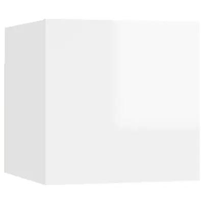vidaXL Nočna omarica visok sijaj bela 30,5x30x30 cm iverna plošča