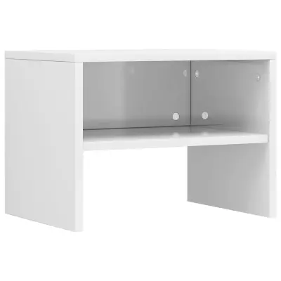 vidaXL Nočna omarica visok sijaj bela 40x30x30 cm iverna plošča