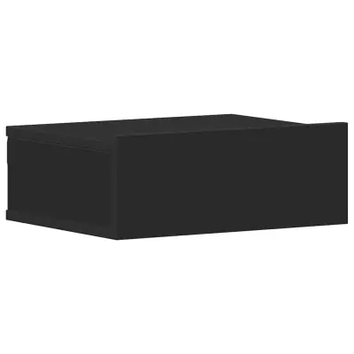 vidaXL Stenska nočna omarica črna 40x30x15 cm inženirski les
