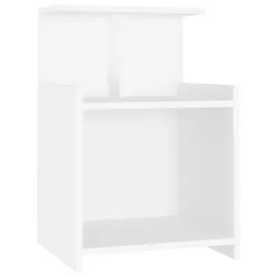 vidaXL Nočna omarica bela 40x35x60 cm iverna plošča