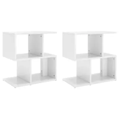 vidaXL Nočna omarica 2 kosa visok sijaj bela 50x30x51,5 cm iverna pl.