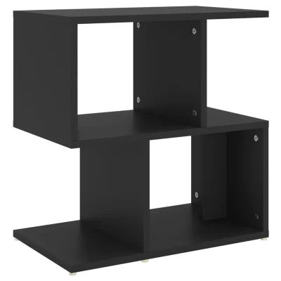 vidaXL Nočna omarica črna 50x30x51,5 cm iverna plošča