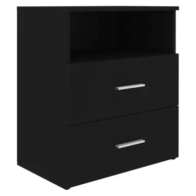 vidaXL Nočna omarica črna 50x32x60 cm