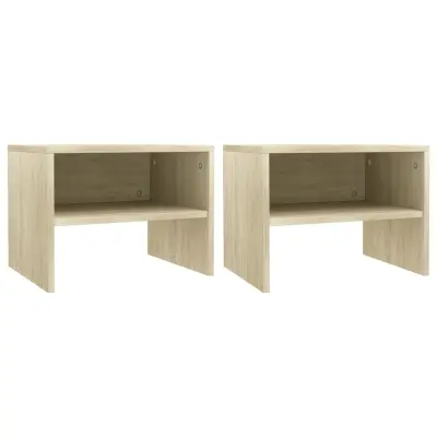 vidaXL Nočne omarice 2 kosa sonoma hrast 40x30x30 cm iverna plošča