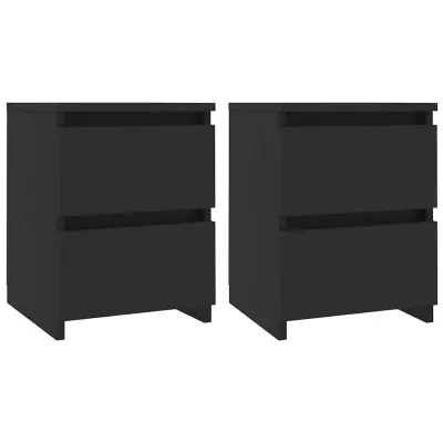 vidaXL Nočne omarice 2 kosa črne 30x30x40 cm iverna plošča