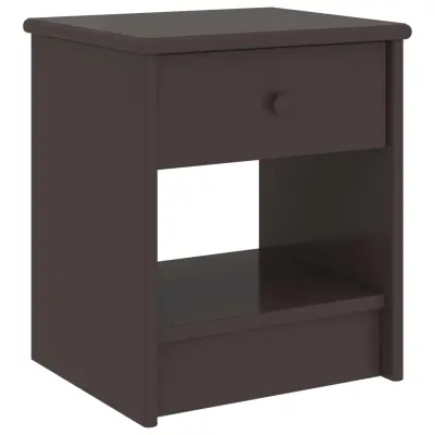 vidaXL Nočna omarica temno rjava 35x30x40 cm trdna borovina