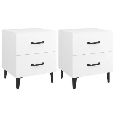 vidaXL Nočna omarica 2 kosa bela 40x35x47,5 cm