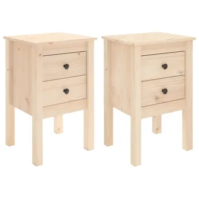 vidaXL Nočna omarica 2 kosa 40x35x61,5 cm trdna borovina