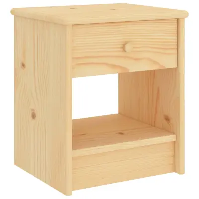 vidaXL Nočna omarica naravna 35x30x40 cm trdna borovina
