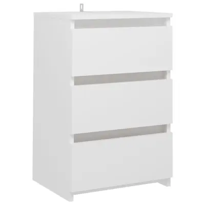 vidaXL Nočna omarica bela 40x35x62,5 cm konstruiran les