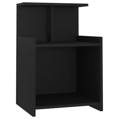 vidaXL Nočna omarica črna 40x35x60 cm iverna plošča