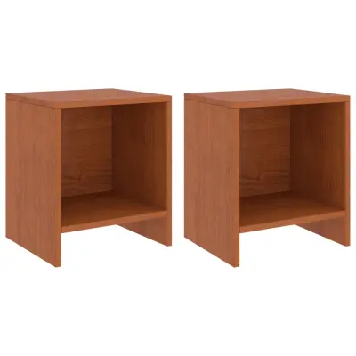 vidaXL Nočne omarice 2 kosa medeno rjave 35x30x40 cm trdna borovina