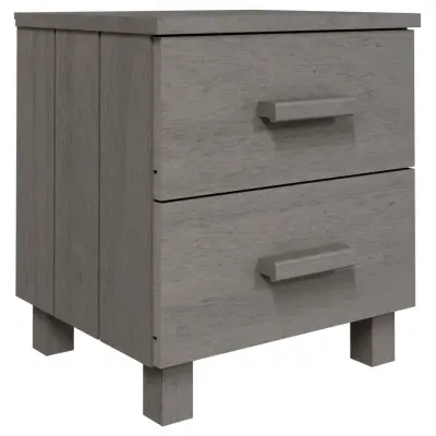 vidaXL Nočna omarica HAMAR svetlo siva 40x35x44,5 cm trdna borovina