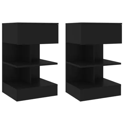 vidaXL Nočne omarice 2 kosa črne 40x35x65 cm