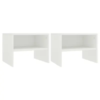 vidaXL Nočne omarice 2 kosa bele 40x30x30 cm iverna plošča