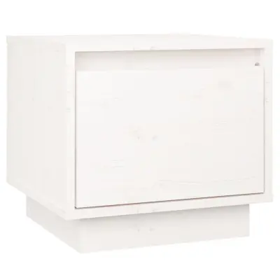 vidaXL Nočna omarica bela 35x34x32 cm trdna borovina