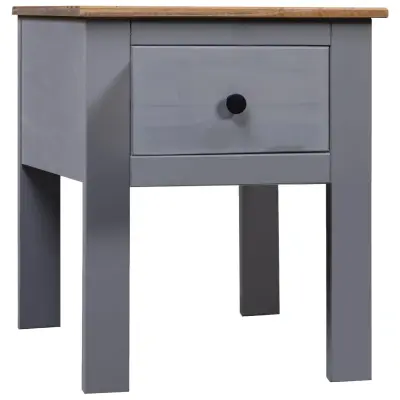 vidaXL Nočna omarica siva 46x40x57 cm borovina Panama Range